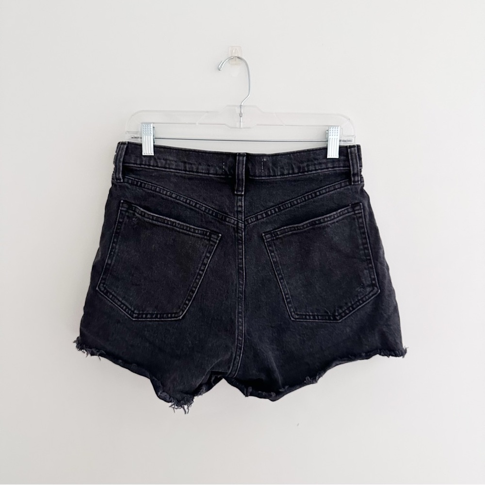 Abercrombie & Fitch 90s High Rise Cutoff Denim Shorts Black Curve Love Size 30 - Picture 4 of 7